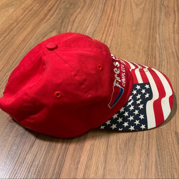 Autographed Firestone Auto Care Embroidered Flag Hat Adjustable Strap Back - Picture 4 of 6